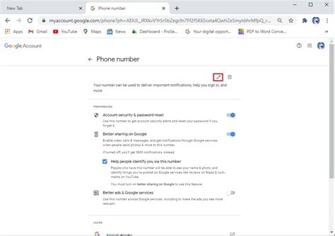 andra telefonnummer google-konto