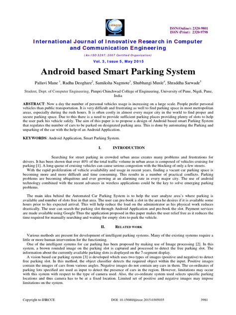 Android Based Smart Parking System Using Slot Allocation