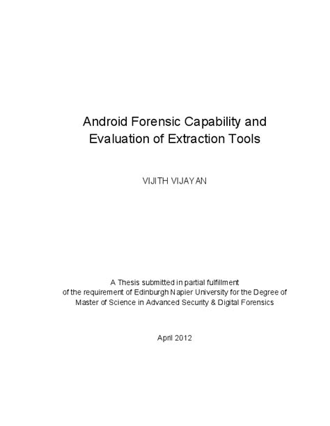 Android Forensic Capability And Evaluation Of Extraction Tools