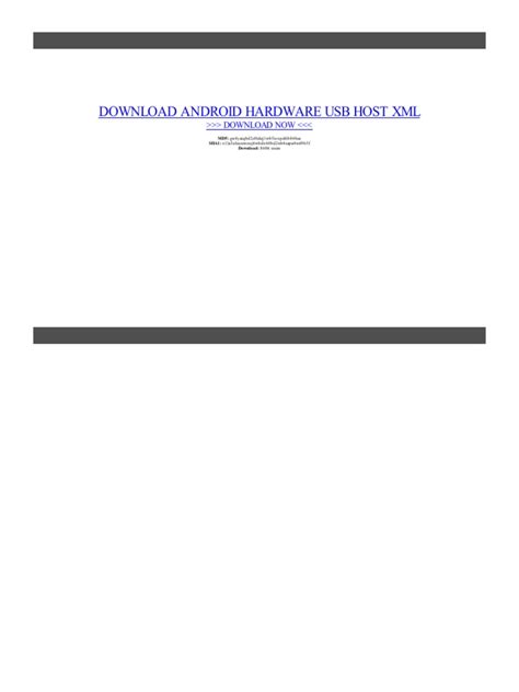 Android Hardware Usb Host Xml