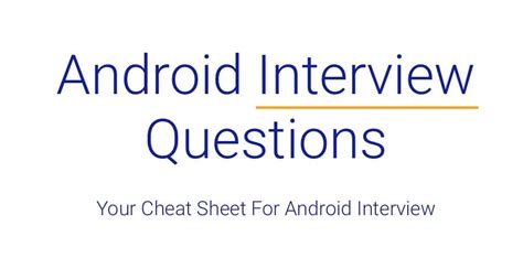 Read Android Application Development Interview Questions And Answers 