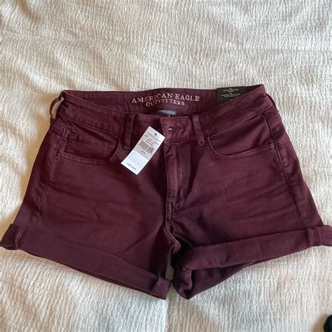 anerican eagle midi chino shorts maroon burgundy size 4 eBay