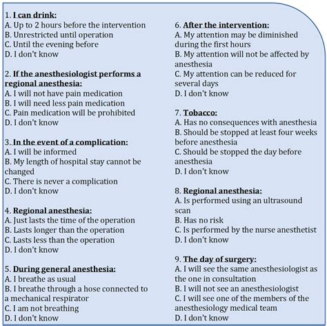 Anesthesia Knowledge Test