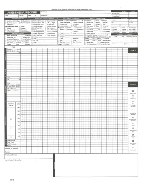 anesthesia record form complex form