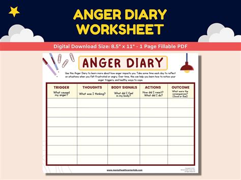 Anger Diary Worksheet Therapist Aid Anger Inventory Worksheet - Anger Inventory Worksheet