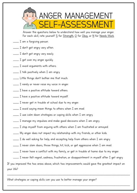 Anger Management Worksheets Psychpoint Anger Inventory Worksheet - Anger Inventory Worksheet