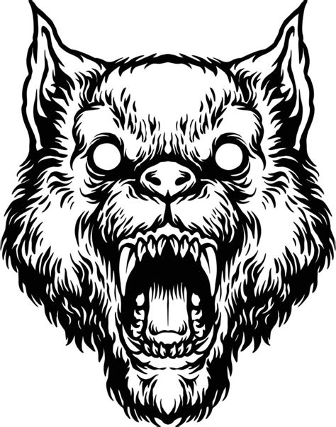 Angery Wolf Head Clip Art