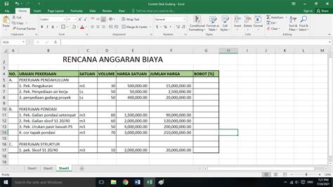 Anggaran Kas Format Excel