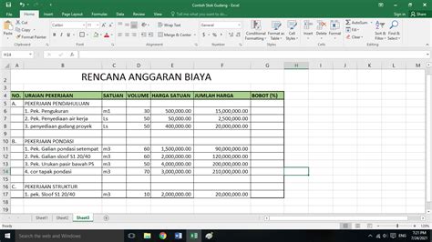 Download Anggaran Kas Format Excel 