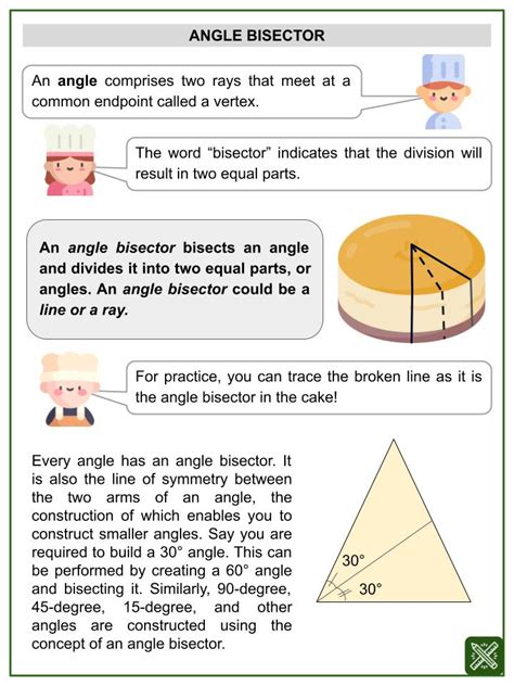 Angle Bisector Baking Themed Math Worksheets Aged 11 Angle Bisector Worksheet - Angle Bisector Worksheet