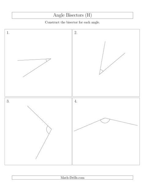 Angle Bisectors With Randomly Rotated Angles A Math Angle Bisector Worksheet - Angle Bisector Worksheet