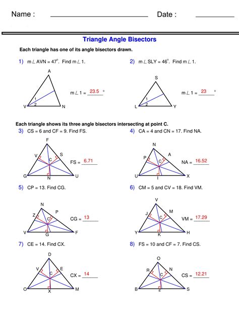 Angle Bisectors Worksheet Answers   Worksheet Properties Of Perpendicular Amp Angle Bisectors - Angle Bisectors Worksheet Answers