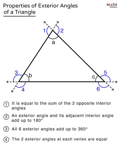 Angle Sum Property And Exterior Angle Theorem Triangle Triangle Properties Worksheet - Triangle Properties Worksheet