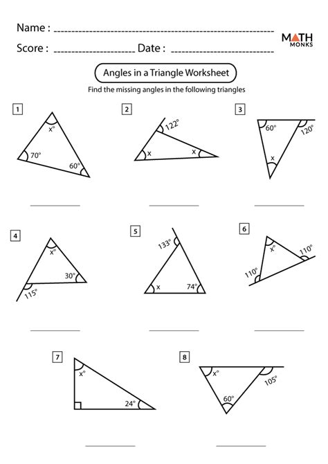 Angle Sums Worksheet   Geometry Worksheets Triangle Worksheets Math Aids Com - Angle Sums Worksheet