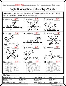 Read Angle Relationships Answer Key 