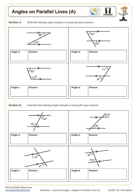 Angles And Parallel Lines Worksheet Answer Key Parallel Lines Angles Worksheet - Parallel Lines Angles Worksheet