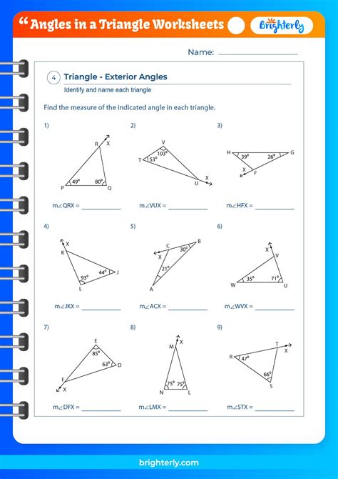 Angles In A Triangle Worksheets Brighterly Triangle Angle Worksheet - Triangle Angle Worksheet