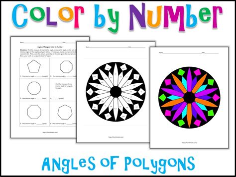 Angles Of Polygons Color By Number Teaching Resources Angles Of Polygons Coloring Activity Key - Angles Of Polygons Coloring Activity Key