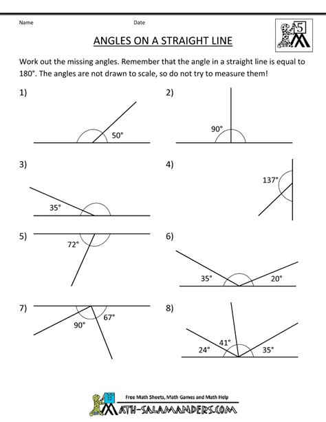 Angles On A Straight Line Worksheet Angles And Lines Worksheet - Angles And Lines Worksheet