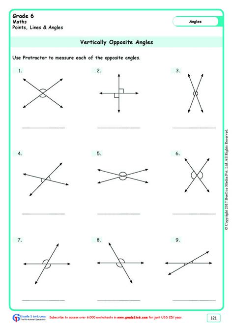 Angles Worksheets Angle Worksheet 6th Grade - Angle Worksheet 6th Grade
