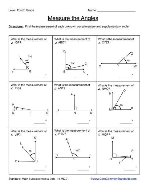 Angles Worksheets Common Core Sheets Angles Worksheet For 4th Grade - Angles Worksheet For 4th Grade