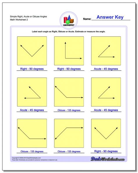 Angles Worksheets Idenitfying Angles Fourth Grade Worksheet - Idenitfying Angles Fourth Grade Worksheet