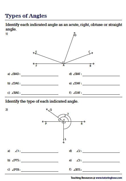Angles Worksheets Tutoring Hour Worksheet Angles Grade 4 - Worksheet Angles Grade 4