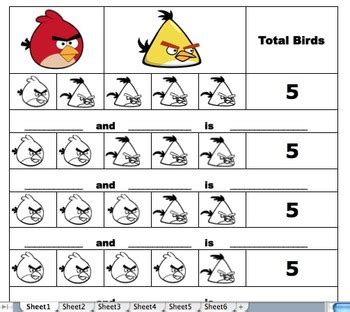 Angry Birds Addition Worksheet Angry Birds Worksheet - Angry Birds Worksheet