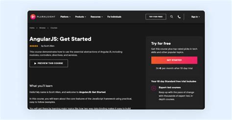 Angular Getting Started Pluralsight