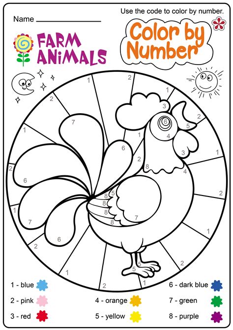 Animal Color By Number Worksheets Nature Inspired Learning Color Number Worksheet - Color Number Worksheet