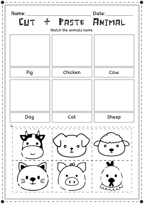 Animal Cut And Paste Worksheets Learny Kids Shape Animal Cut And Paste Set - Shape Animal Cut And Paste Set