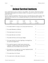 Animal Instincts Worksheet 4th Grade   Instinct Learned Behavior Lesson Plans Amp Worksheets - Animal Instincts Worksheet 4th Grade