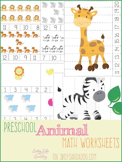Animal Preschool Math Worksheets 3 Boys And A Preschool Animal Worksheets - Preschool Animal Worksheets