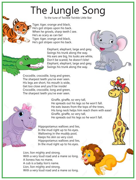Animal Songs Poems And Rhymes Dltk X27 S Rhymes On Animals For Kindergarten - Rhymes On Animals For Kindergarten