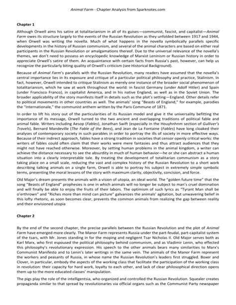 Read Animal Farm Chapter Analysis 