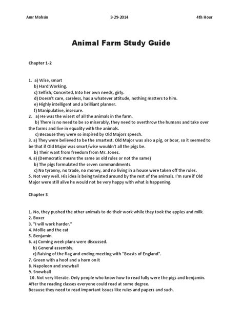 Full Download Animal Farm Questions And Answers Chapter 10 