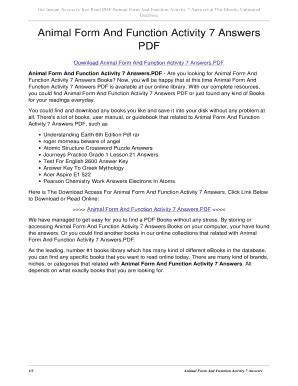 Read Online Animal Form And Function Activity 7 Page 6 Answers 