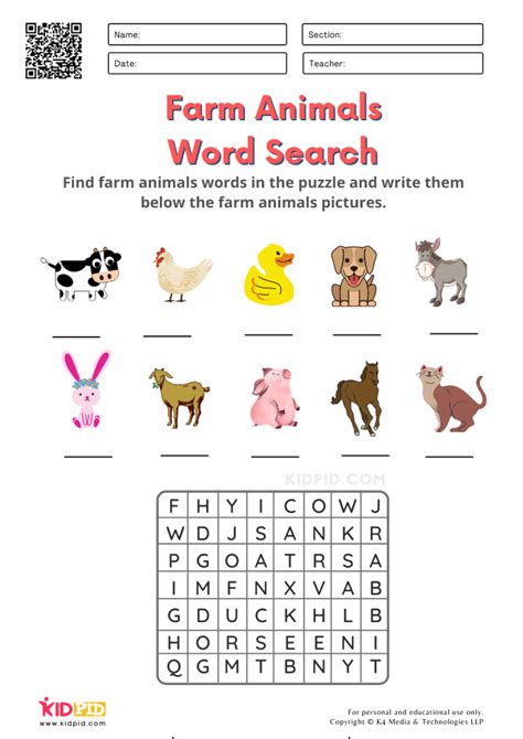 Animals Archives Kidpid Farm Animal Worksheet For Kindergarten - Farm Animal Worksheet For Kindergarten