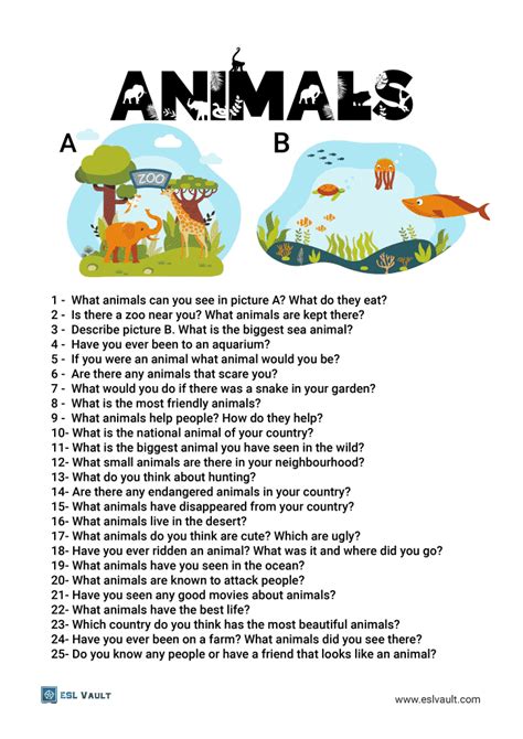Animals Ask Amp Answer Questions Worksheets Eslhq Simple Animals Worksheet Answers - Simple Animals Worksheet Answers