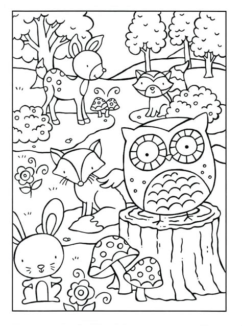 Animals Coloring Pages Super Coloring Forest Animal Coloring Pages - Forest Animal Coloring Pages