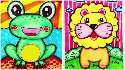 Animals Drawing With Colour
