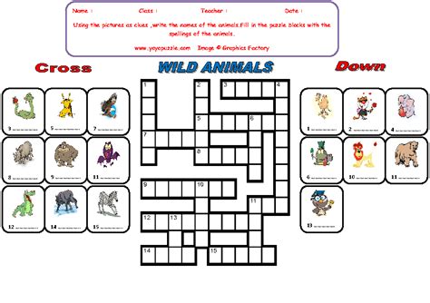 Animals Picture Crossword Busyteacher Pic Crossword Answers Animal Category - Pic Crossword Answers Animal Category