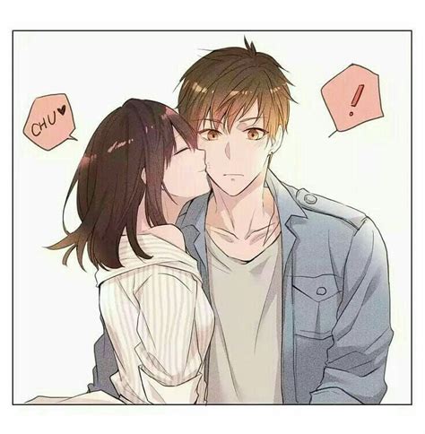  - Anime couple cheek kiss