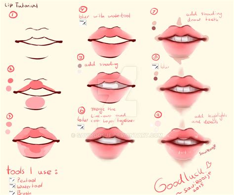 anime lips to draw step by step easy