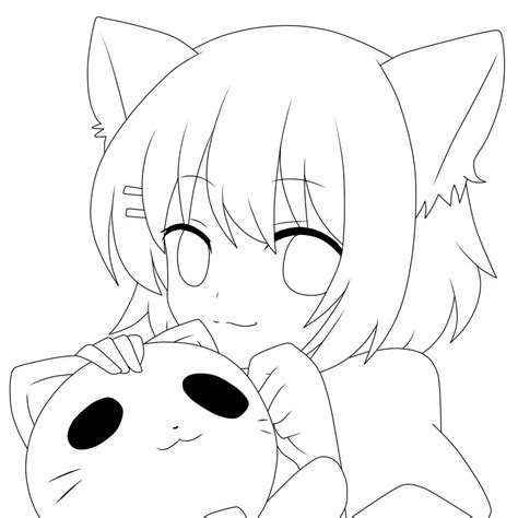 Anime Neko Coloring Pages