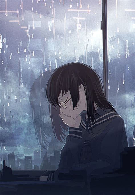 anime sad girl alone