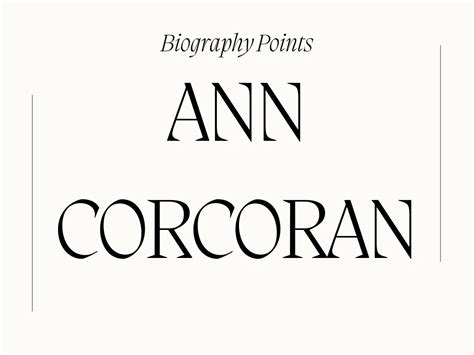 ann corcoran biography