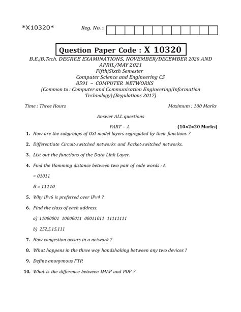 Read Anna University Question Paper 