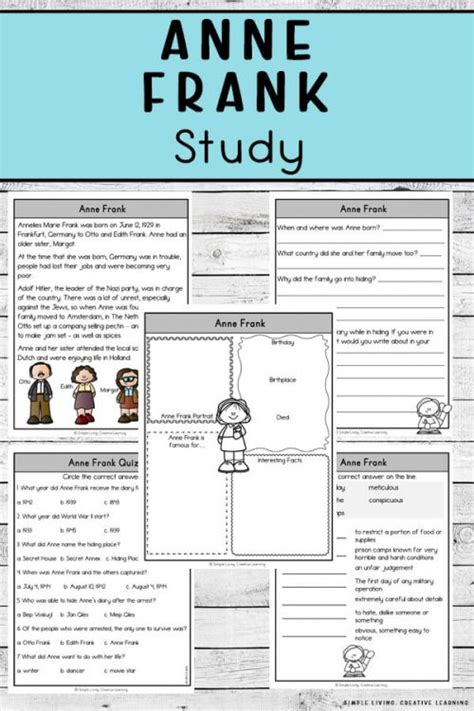 Anne Frank Study Worksheet