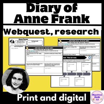 anne frank webquest middle school answers